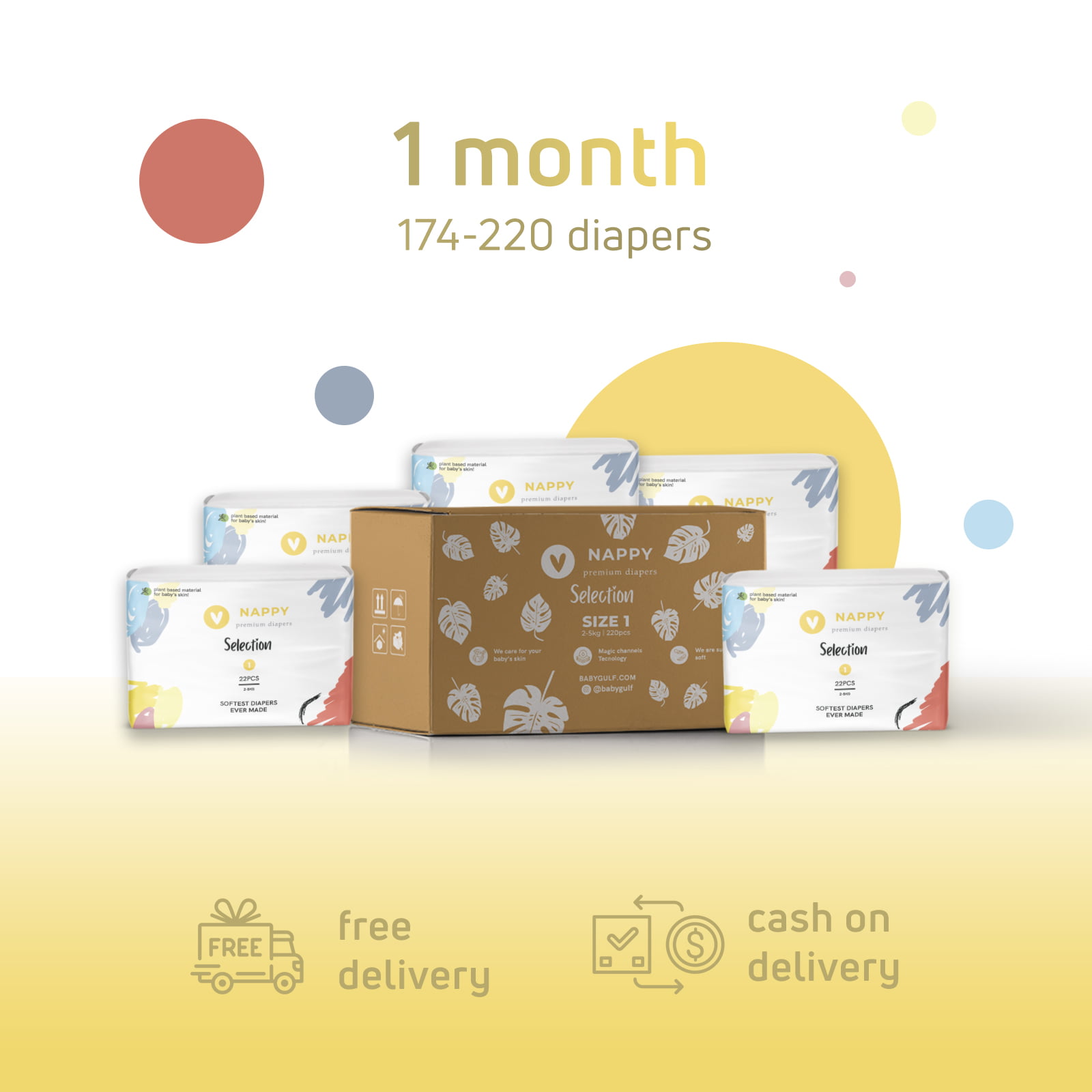 Nappy Premium Diapers 1 month box