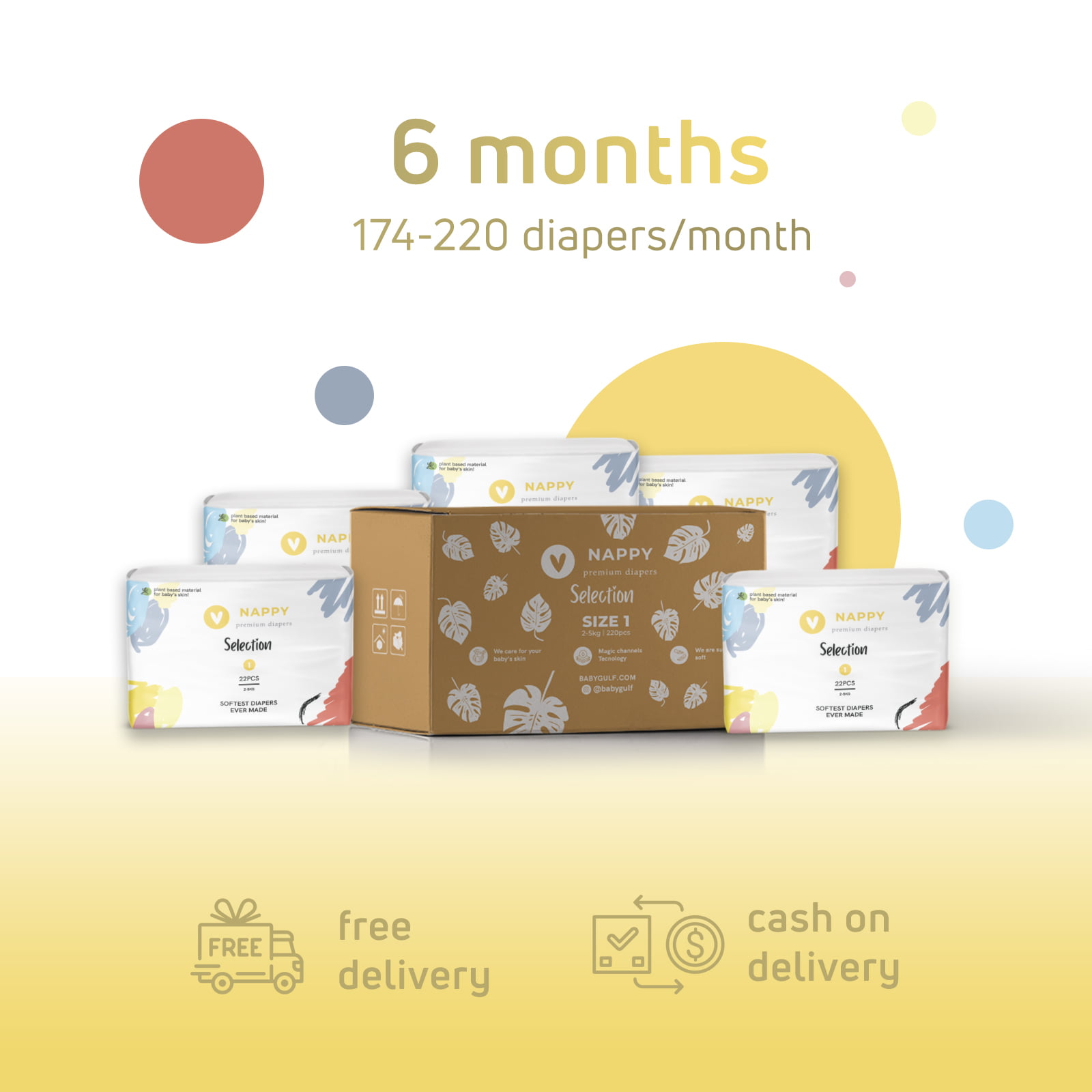 Nappy Premium Diapers selection 6 months